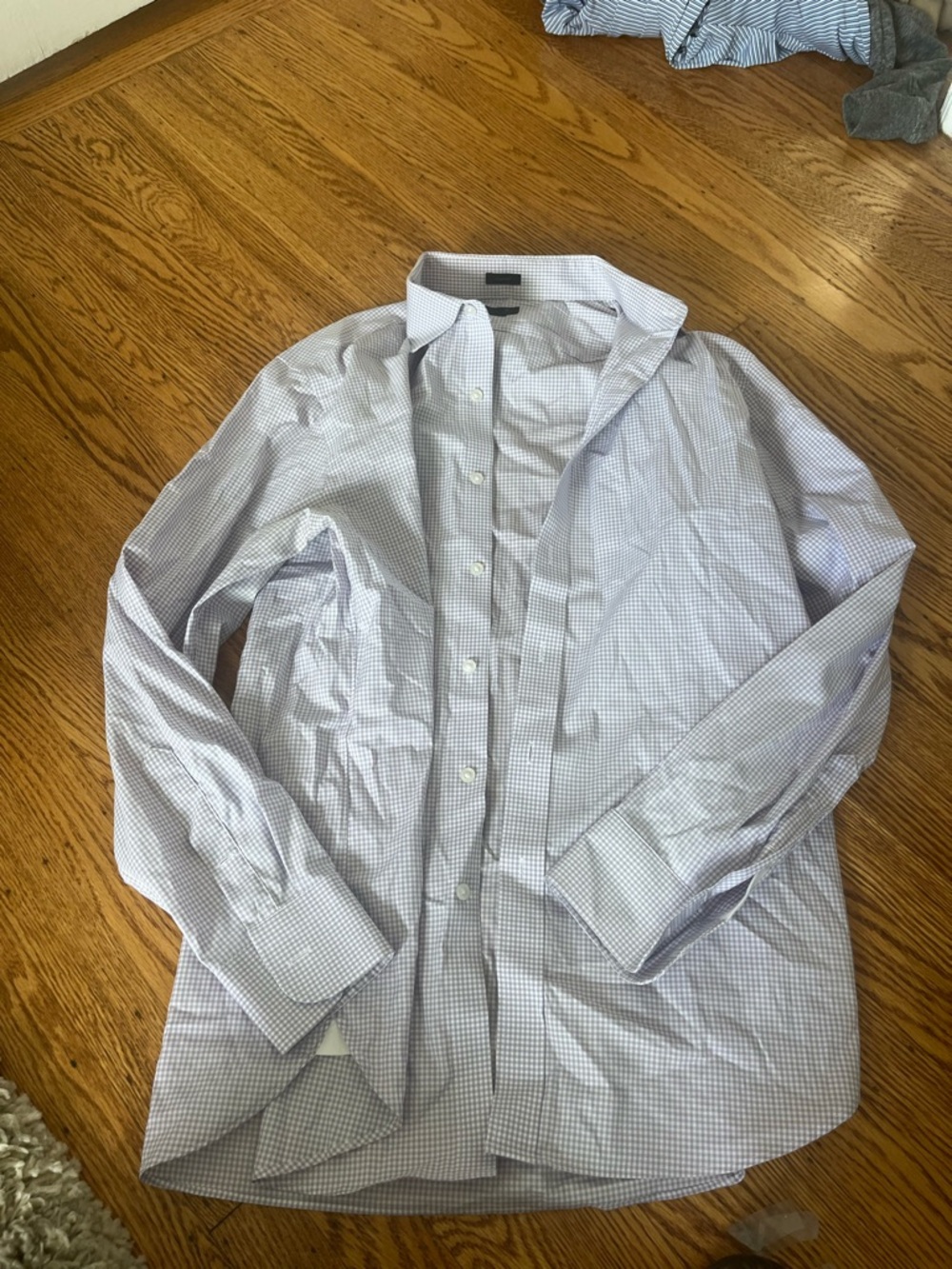 J.Crew purple and white checkered size 16/34 button down shirt